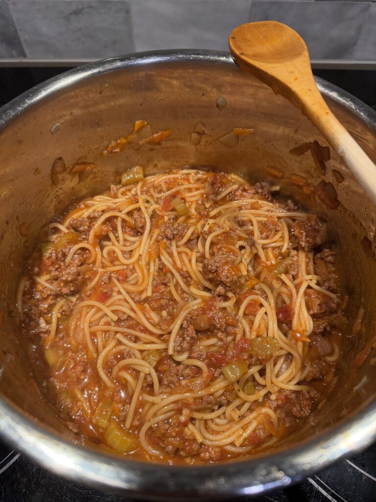 spaghetti cooked in instant pot
